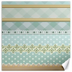 Circle Polka Plaid Triangle Gold Blue Flower Floral Star Canvas 16  X 16   by Mariart