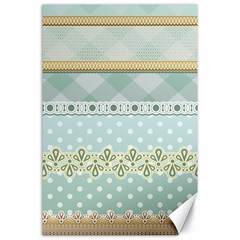 Circle Polka Plaid Triangle Gold Blue Flower Floral Star Canvas 24  X 36  by Mariart