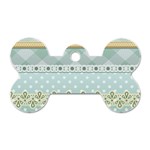 Circle Polka Plaid Triangle Gold Blue Flower Floral Star Dog Tag Bone (One Side) Front