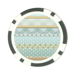 Circle Polka Plaid Triangle Gold Blue Flower Floral Star Poker Chip Card Guard by Mariart