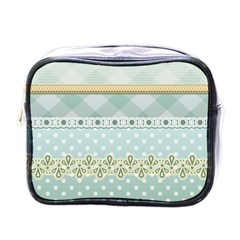 Circle Polka Plaid Triangle Gold Blue Flower Floral Star Mini Toiletries Bags by Mariart