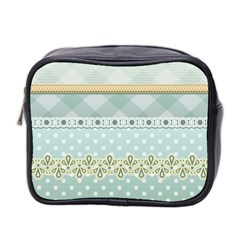 Circle Polka Plaid Triangle Gold Blue Flower Floral Star Mini Toiletries Bag 2-side by Mariart