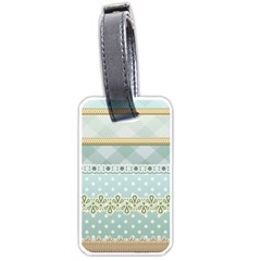 Circle Polka Plaid Triangle Gold Blue Flower Floral Star Luggage Tags (one Side)  by Mariart