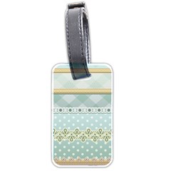 Circle Polka Plaid Triangle Gold Blue Flower Floral Star Luggage Tags (two Sides) by Mariart