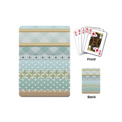 Circle Polka Plaid Triangle Gold Blue Flower Floral Star Playing Cards (mini)  by Mariart