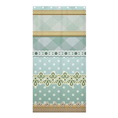 Circle Polka Plaid Triangle Gold Blue Flower Floral Star Shower Curtain 36  X 72  (stall)  by Mariart