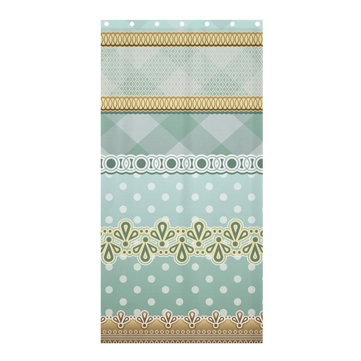 Circle Polka Plaid Triangle Gold Blue Flower Floral Star Shower Curtain 36  x 72  (Stall) 