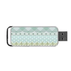 Circle Polka Plaid Triangle Gold Blue Flower Floral Star Portable Usb Flash (two Sides) by Mariart