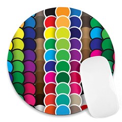 Circle Round Yellow Green Blue Purple Brown Orange Pink Round Mousepads by Mariart