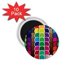 Circle Round Yellow Green Blue Purple Brown Orange Pink 1 75  Magnets (10 Pack)  by Mariart