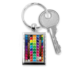 Circle Round Yellow Green Blue Purple Brown Orange Pink Key Chains (rectangle)  by Mariart