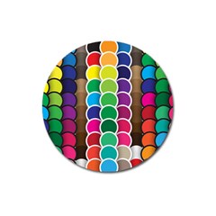 Circle Round Yellow Green Blue Purple Brown Orange Pink Magnet 3  (round) by Mariart