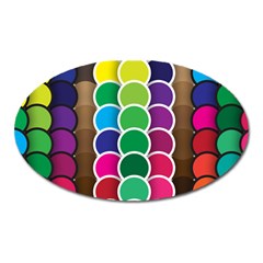 Circle Round Yellow Green Blue Purple Brown Orange Pink Oval Magnet by Mariart