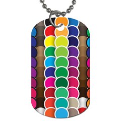 Circle Round Yellow Green Blue Purple Brown Orange Pink Dog Tag (one Side) by Mariart