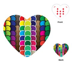 Circle Round Yellow Green Blue Purple Brown Orange Pink Playing Cards (heart)  by Mariart