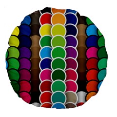 Circle Round Yellow Green Blue Purple Brown Orange Pink Large 18  Premium Round Cushions by Mariart