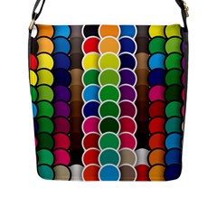 Circle Round Yellow Green Blue Purple Brown Orange Pink Flap Messenger Bag (l)  by Mariart