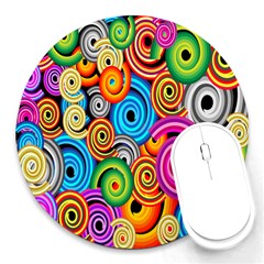 Circle Round Hole Rainbow Round Mousepads by Mariart