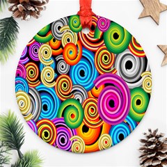 Circle Round Hole Rainbow Ornament (round) by Mariart