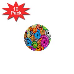 Circle Round Hole Rainbow 1  Mini Magnet (10 Pack) 