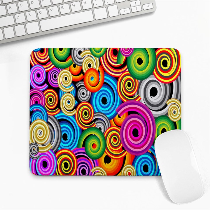 Circle Round Hole Rainbow Large Mousepads