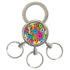 Circle Round Hole Rainbow 3-ring Key Chains by Mariart