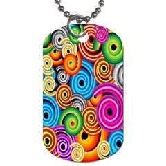 Circle Round Hole Rainbow Dog Tag (one Side) by Mariart