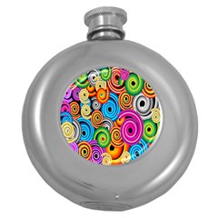 Circle Round Hole Rainbow Round Hip Flask (5 Oz) by Mariart