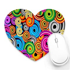 Circle Round Hole Rainbow Heart Mousepads by Mariart