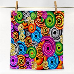 Circle Round Hole Rainbow Face Towel by Mariart