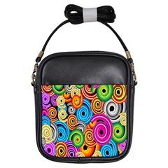 Circle Round Hole Rainbow Girls Sling Bags by Mariart