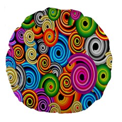 Circle Round Hole Rainbow Large 18  Premium Round Cushions by Mariart