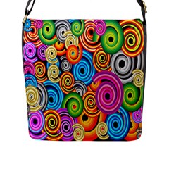 Circle Round Hole Rainbow Flap Messenger Bag (l)  by Mariart