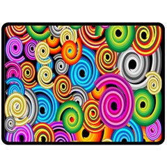 Circle Round Hole Rainbow Double Sided Fleece Blanket (large)  by Mariart