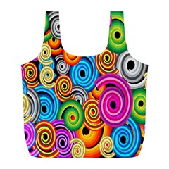 Circle Round Hole Rainbow Full Print Recycle Bags (l)  by Mariart