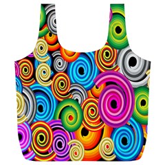 Circle Round Hole Rainbow Full Print Recycle Bags (l)  by Mariart