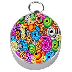 Circle Round Hole Rainbow Silver Compasses by Mariart