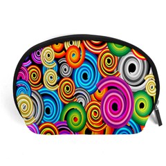 Circle Round Hole Rainbow Accessory Pouches (large)  by Mariart