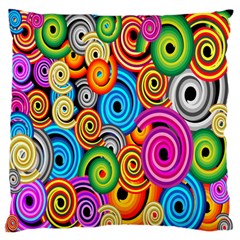 Circle Round Hole Rainbow Standard Flano Cushion Case (one Side) by Mariart