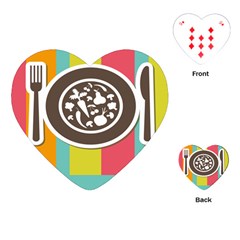 Dinerplate Tablemaner Food Fok Knife Playing Cards (heart)  by Mariart