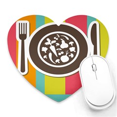 Dinerplate Tablemaner Food Fok Knife Heart Mousepads