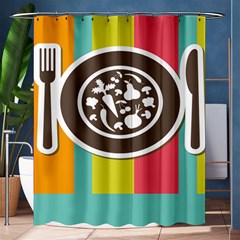 Dinerplate Tablemaner Food Fok Knife Shower Curtain 60  X 72  (medium)  by Mariart