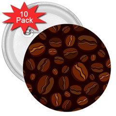 Coffee Beans 3  Buttons (10 Pack)  by Mariart