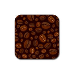 Coffee Beans Rubber Coaster (square)  by Mariart