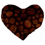 Coffee Beans Large 19  Premium Heart Shape Cushions Front