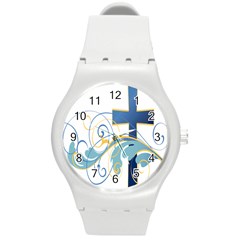 Easter Clip Art Free Religious Round Plastic Sport Watch (m) by Mariart