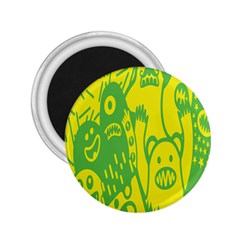 Easter Monster Sinister Happy Green Yellow Magic Rock 2 25  Magnets by Mariart