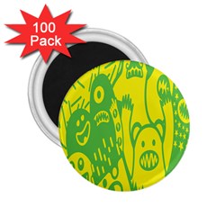 Easter Monster Sinister Happy Green Yellow Magic Rock 2 25  Magnets (100 Pack)  by Mariart