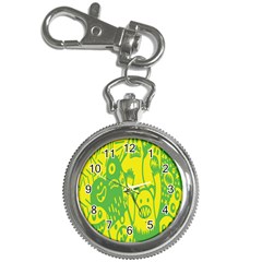 Easter Monster Sinister Happy Green Yellow Magic Rock Key Chain Watches by Mariart