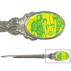 Easter Monster Sinister Happy Green Yellow Magic Rock Letter Openers by Mariart